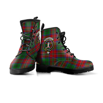 MacCulloch Tartan Leather Boots with Family Crest