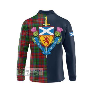 MacCulloch (McCulloch) Tartan Long Sleeve Polo Shirt Alba with Scottish Lion Royal Arm Half Style