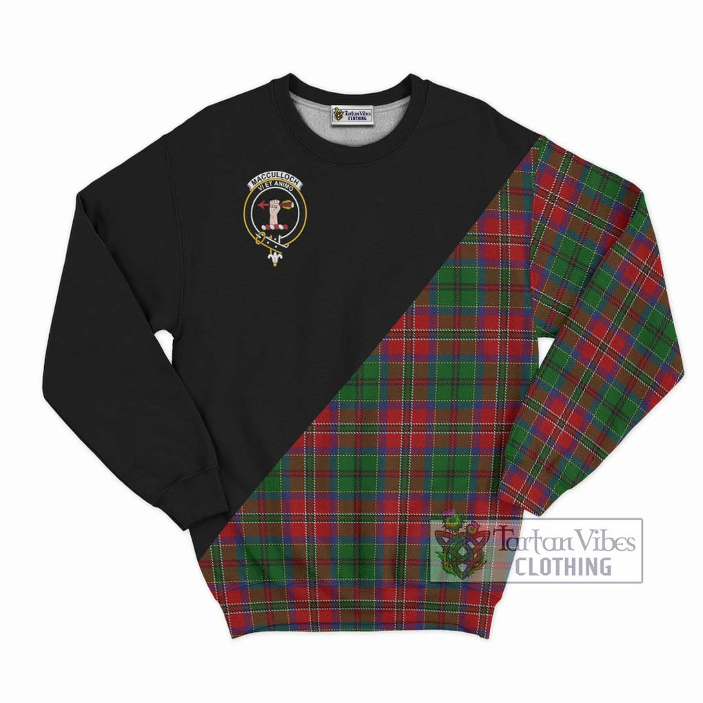MacCulloch (McCulloch) Tartan Sweatshirt with Family Crest and Military Logo Style - Tartanvibesclothing Shop