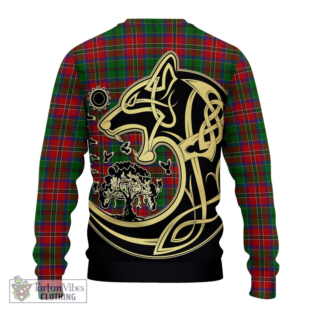 MacCulloch (McCulloch) Tartan Knitted Sweater with Family Crest Celtic Wolf Style - Tartan Vibes Clothing