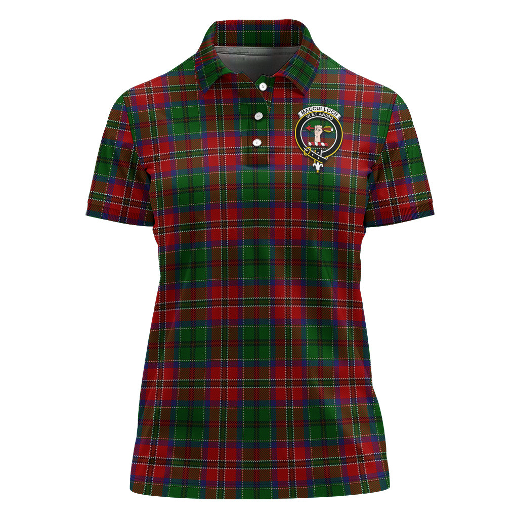 MacCulloch (McCulloch) Tartan Polo Shirt with Family Crest For Women - Tartan Vibes Clothing
