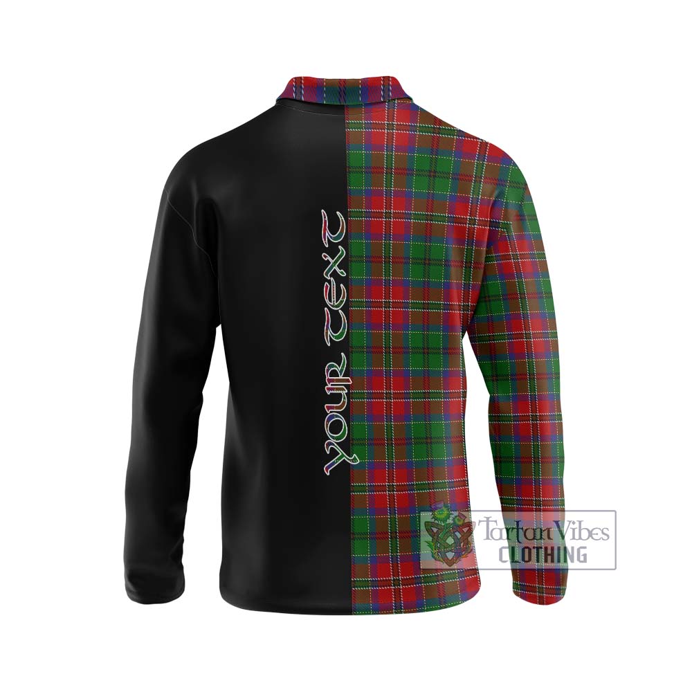 MacCulloch (McCulloch) Tartan Long Sleeve Polo Shirt with Family Crest and Half Of Me Style - Tartanvibesclothing Shop
