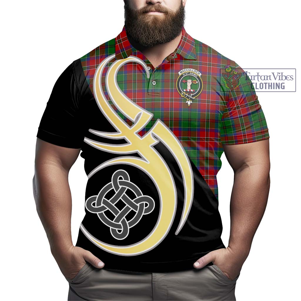 MacCulloch (McCulloch) Tartan Polo Shirt with Family Crest and Celtic Symbol Style - Tartan Vibes Clothing