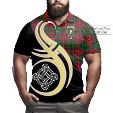 MacCulloch (McCulloch) Tartan Polo Shirt with Family Crest and Celtic Symbol Style