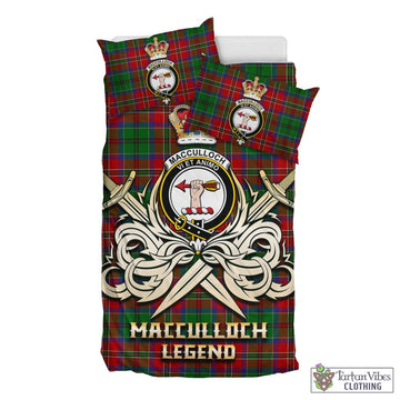 MacCulloch Tartan Bedding Set with Clan Crest and the Golden Sword of Courageous Legacy