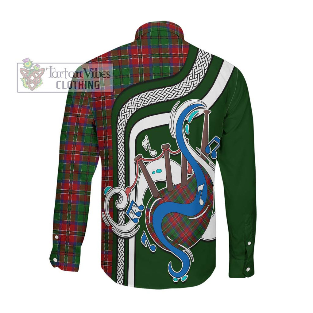 MacCulloch (McCulloch) Tartan Long Sleeve Button Shirt with Epic Bagpipe Style Men's Shirt - Tartanvibesclothing Shop