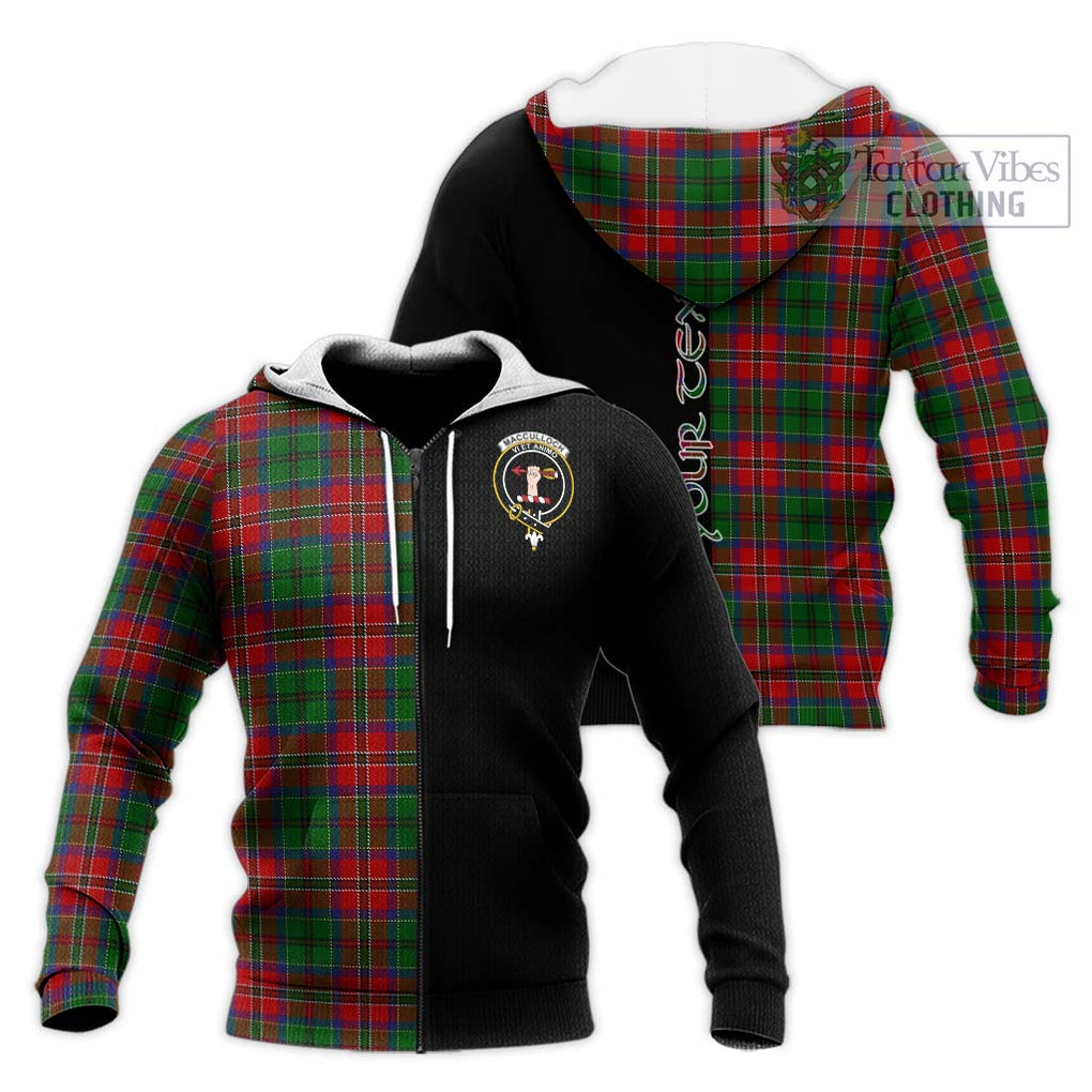 MacCulloch (McCulloch) Tartan Knitted Hoodie with Family Crest and Half Of Me Style Unisex Knitted Zip Hoodie - Tartanvibesclothing Shop