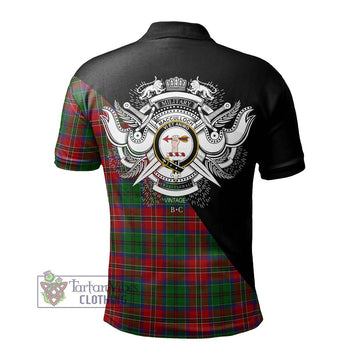 MacCulloch (McCulloch) Tartan Polo Shirt with Family Crest and Military Logo Style - Tartanvibesclothing Shop