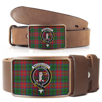 MacCulloch Tartan Belt Buckles with Family Crest