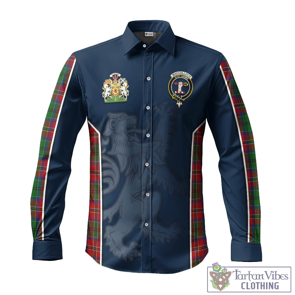 Tartan Vibes Clothing MacCulloch Tartan Long Sleeve Button Up Shirt with Family Crest and Lion Rampant Vibes Sport Style