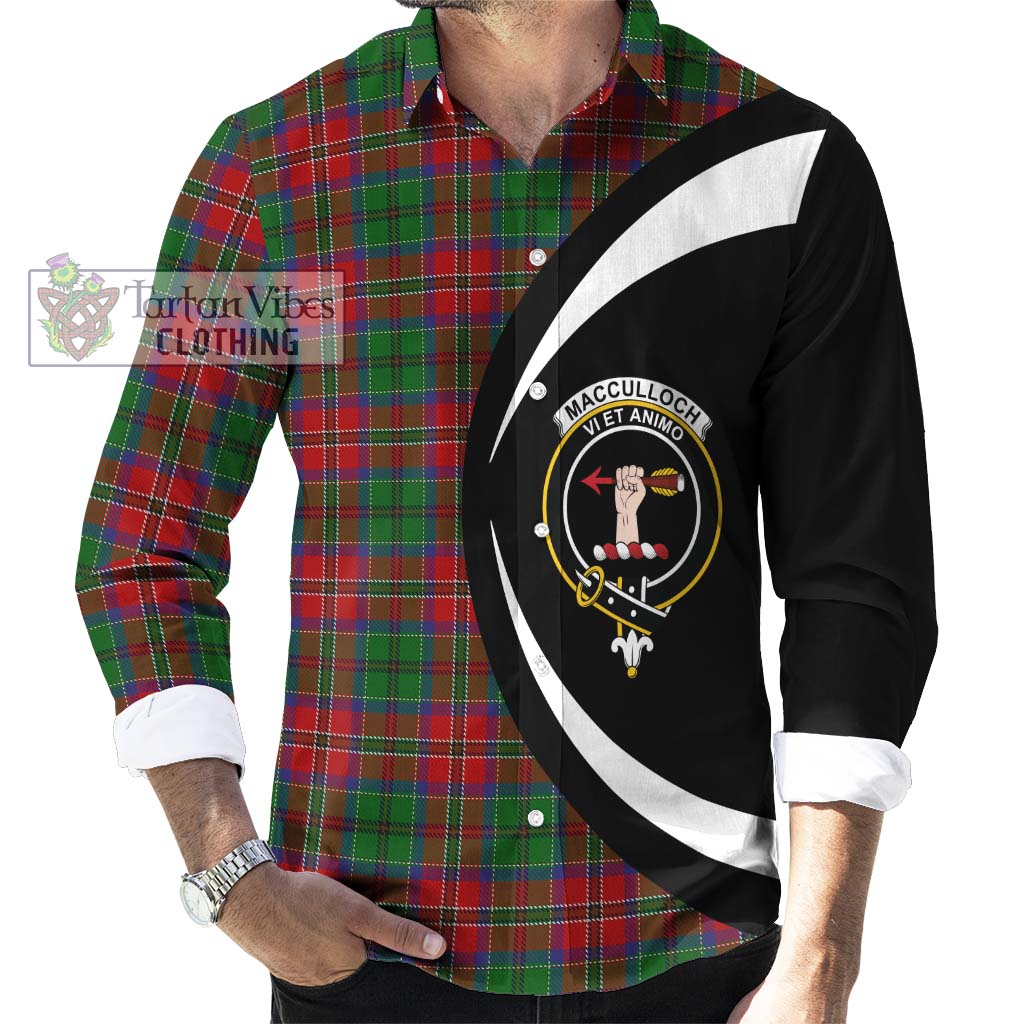 MacCulloch (McCulloch) Tartan Long Sleeve Button Up with Family Crest Circle Style - Tartan Vibes Clothing