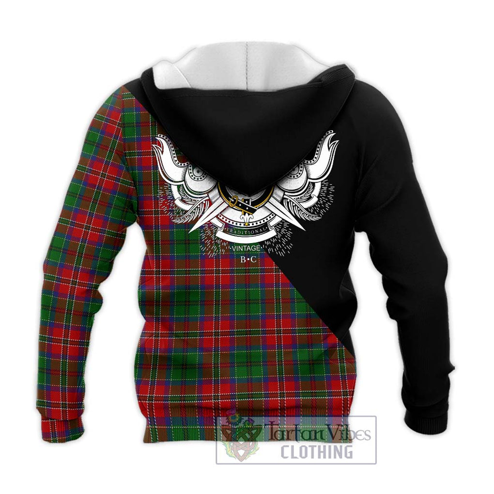 MacCulloch (McCulloch) Tartan Knitted Hoodie with Family Crest and Military Logo Style - Tartanvibesclothing Shop