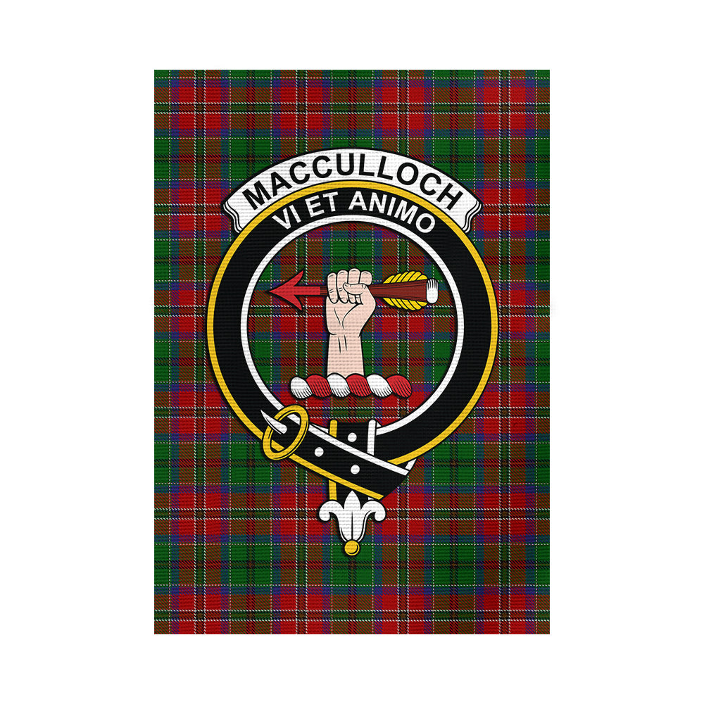 MacCulloch (McCulloch) Tartan Flag with Family Crest - Tartan Vibes Clothing