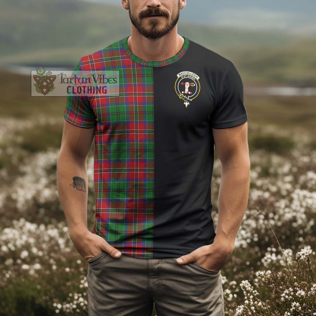 MacCulloch (McCulloch) Tartan T-Shirt with Family Crest and Half Of Me Style - Tartanvibesclothing Shop