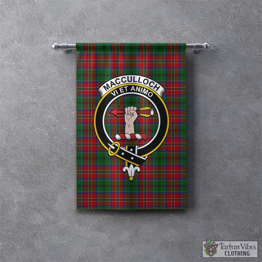 Tartan Vibes Clothing MacCulloch Tartan Gonfalon, Tartan Banner with Family Crest