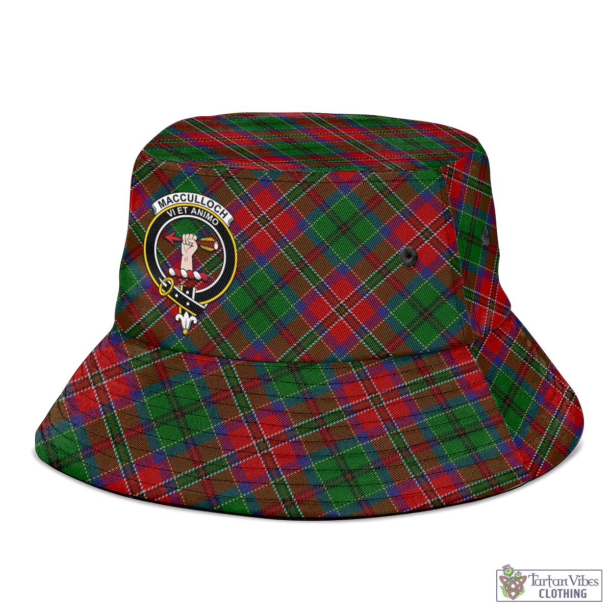 Tartan Vibes Clothing MacCulloch Tartan Bucket Hat with Family Crest