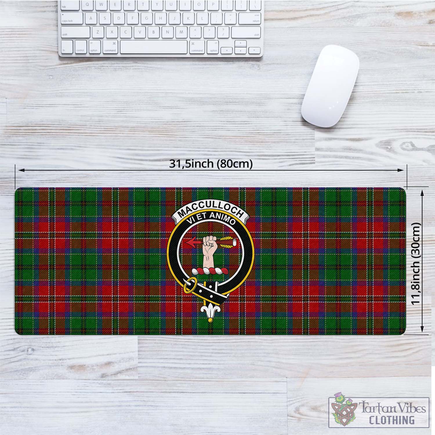 Tartan Vibes Clothing MacCulloch Tartan Mouse Pad with Family Crest