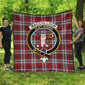 MacCulloch Dress Tartan Quilt with Family Crest