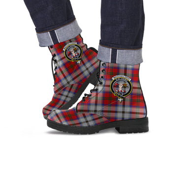 MacCulloch Dress Tartan Leather Boots with Family Crest