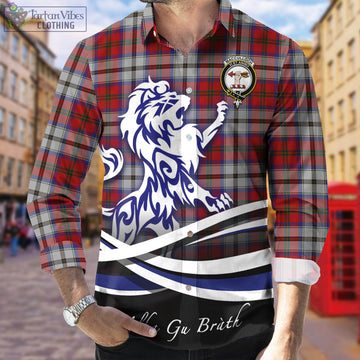 MacCulloch Dress Tartan Long Sleeve Button Up Shirt with Alba Gu Brath Regal Lion Emblem