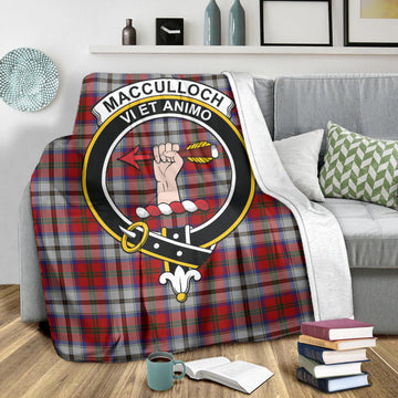 MacCulloch Dress Tartan Blanket with Family Crest