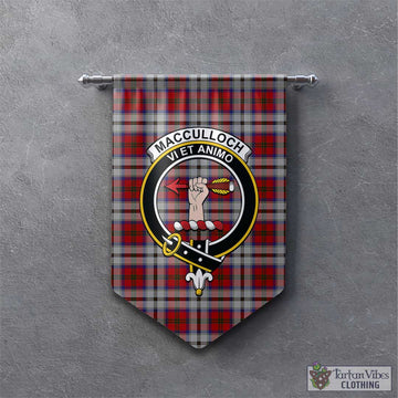 MacCulloch Dress Tartan Gonfalon, Tartan Banner with Family Crest