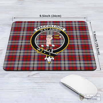 MacCulloch Dress Tartan Mouse Pad with Family Crest