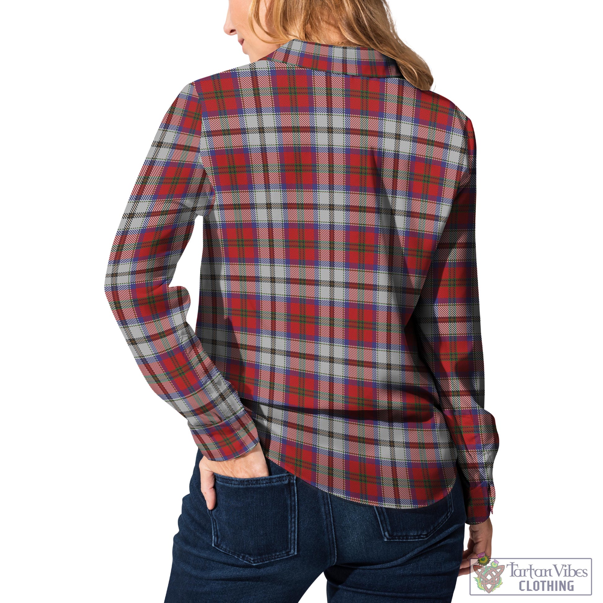 Tartan Vibes Clothing MacCulloch Dress Tartan Womens Casual Shirt with Family Crest