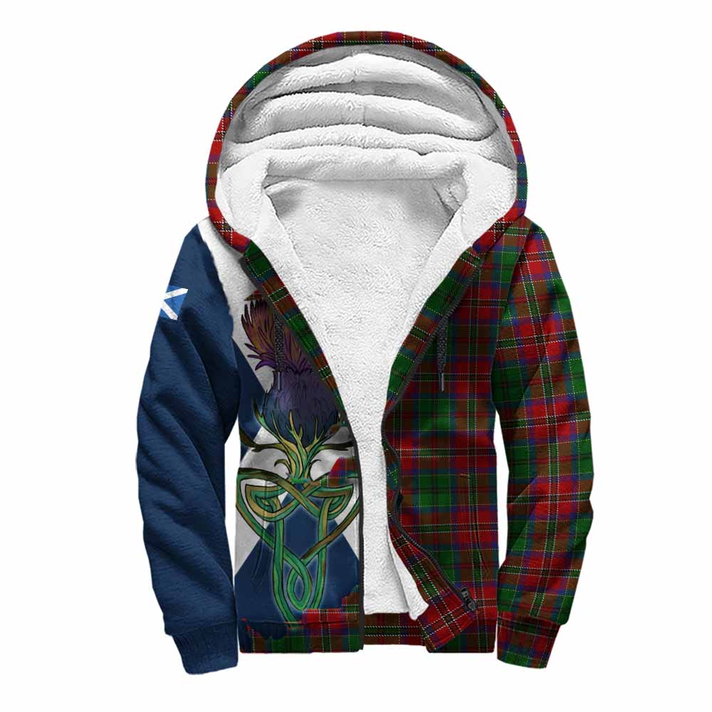 Tartan Vibes Clothing MacCulloch (McCulloch) Tartan Family Crest Sherpa Hoodie Scottish Thistle Celtic Inspired