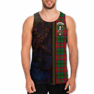 Tartan Vibes Clothing MacCulloch (McCulloch) Tartan Family Crest Men's Tank Top Alba Gu Brath Be Brave Lion Ancient Style
