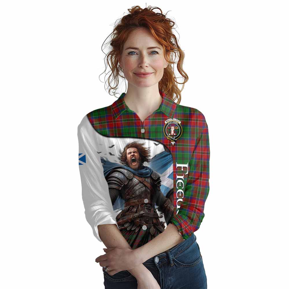 Tartan Vibes Clothing MacCulloch (McCulloch) Crest Tartan Women's Casual Shirt Inspired by the Freedom of Scottish Warrior