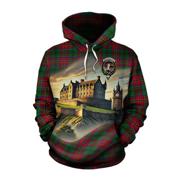 Tartan Vibes Clothing MacCulloch (McCulloch) Tartan Family Crest Cotton Hoodie with Scottish Ancient Castle Style