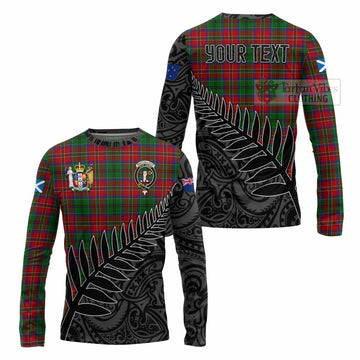 Tartan Vibes Clothing MacCulloch (McCulloch) Crest Tartan Long Sleeve T-Shirt with New Zealand Silver Fern Half Style