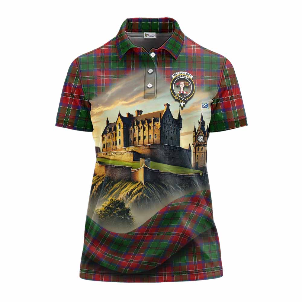 Tartan Vibes Clothing MacCulloch (McCulloch) Tartan Family Crest Women's Polo Shirt with Scottish Ancient Castle Stype