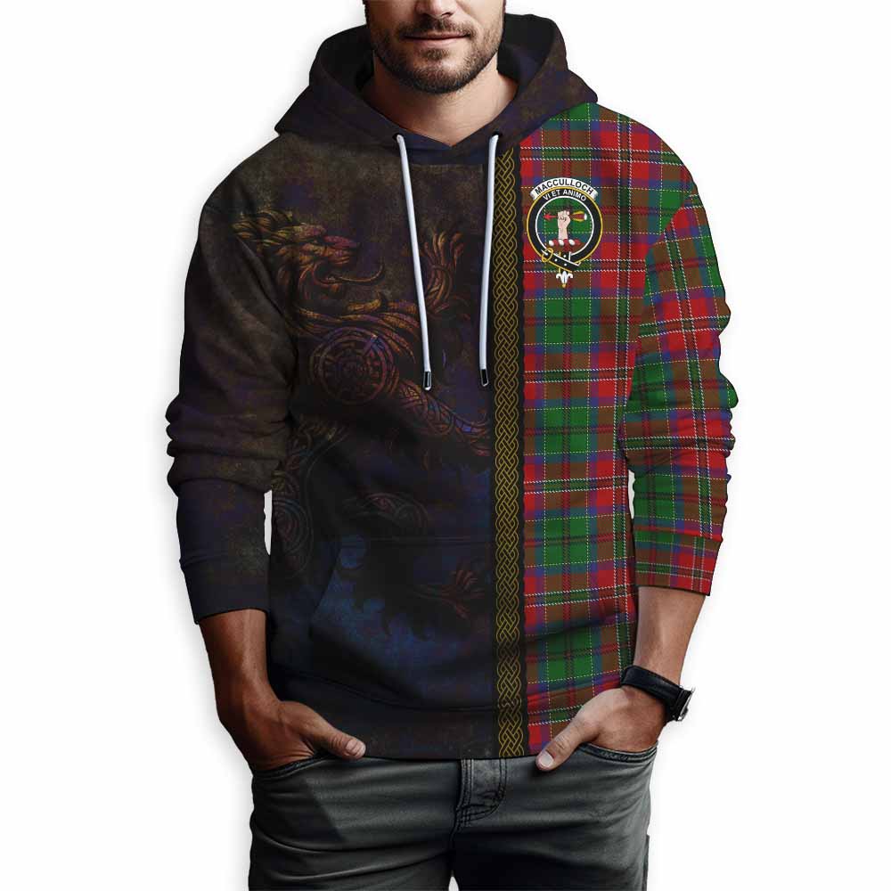 Tartan Vibes Clothing MacCulloch (McCulloch) Tartan Family Crest Hoodie Alba Gu Brath Be Brave Lion Ancient Style