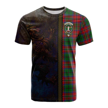 MacCulloch (McCulloch) Tartan Family Crest Cotton T-shirt Alba Gu Brath Be Brave Lion Ancient Style
