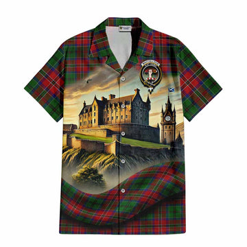 MacCulloch (McCulloch) Tartan Family Crest Hawaiian Shirt with Scottish Ancient Castle Style