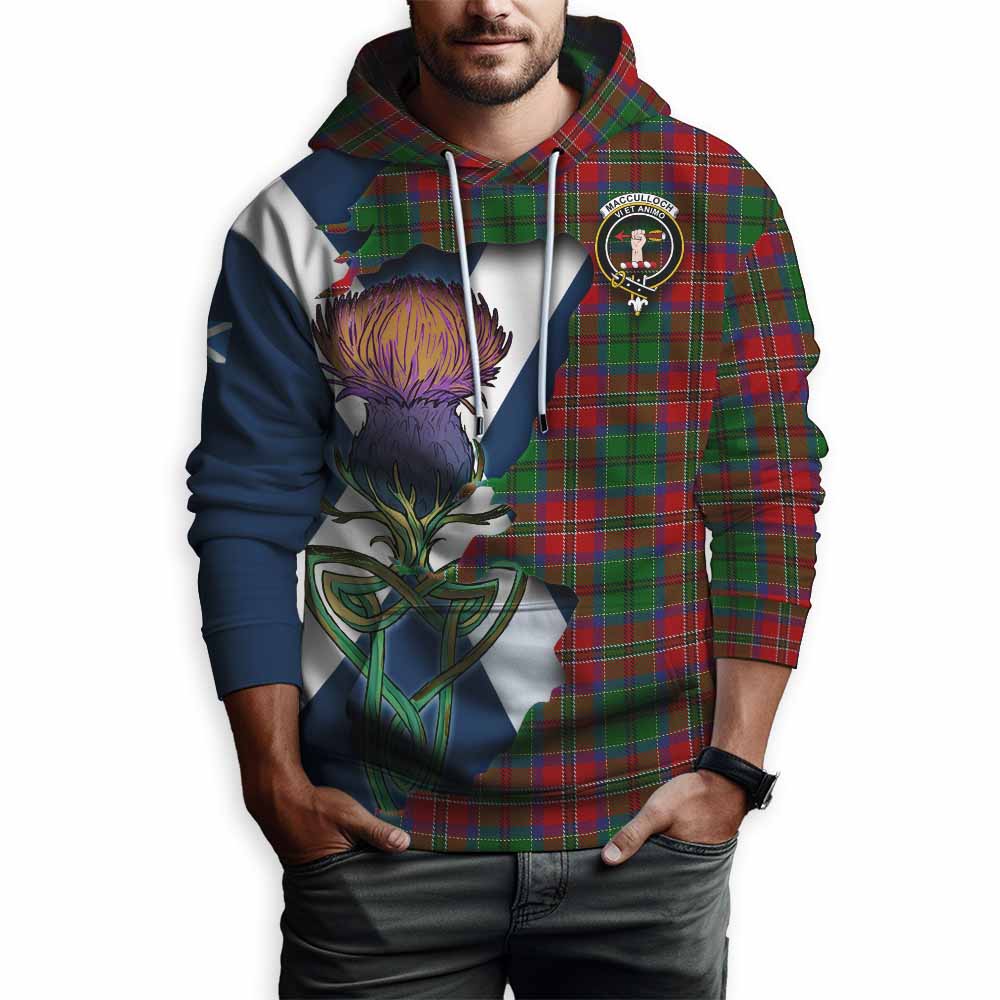 Tartan Vibes Clothing MacCulloch (McCulloch) Tartan Family Crest Hoodie Scottish Thistle Celtic Inspired