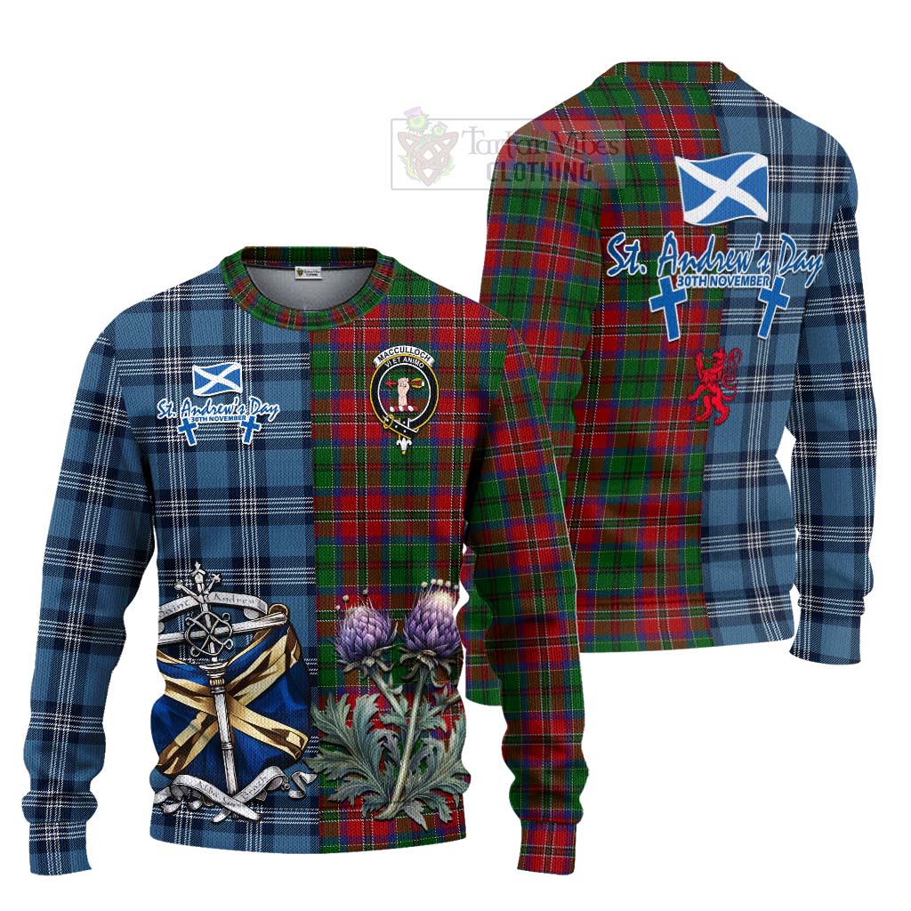Tartan Vibes Clothing MacCulloch (McCulloch) Tartan Knitted Sweater Happy St. Andrew's Day Half Tartan Style