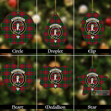 MacCulloch (McCulloch) Tartan Christmas Aluminium Ornament with Family Crest