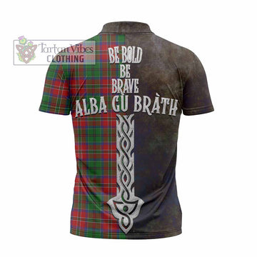 MacCulloch (McCulloch) Tartan Family Crest Zipper Polo Shirt Alba Gu Brath Be Brave Lion Ancient Style