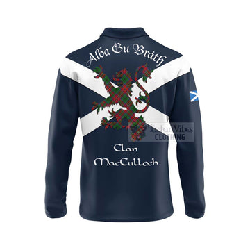 MacCulloch (McCulloch) Tartan Lion Rampant Long Sleeve Polo Shirt Proudly Display Your Heritage with Alba Gu Brath and Clan Name