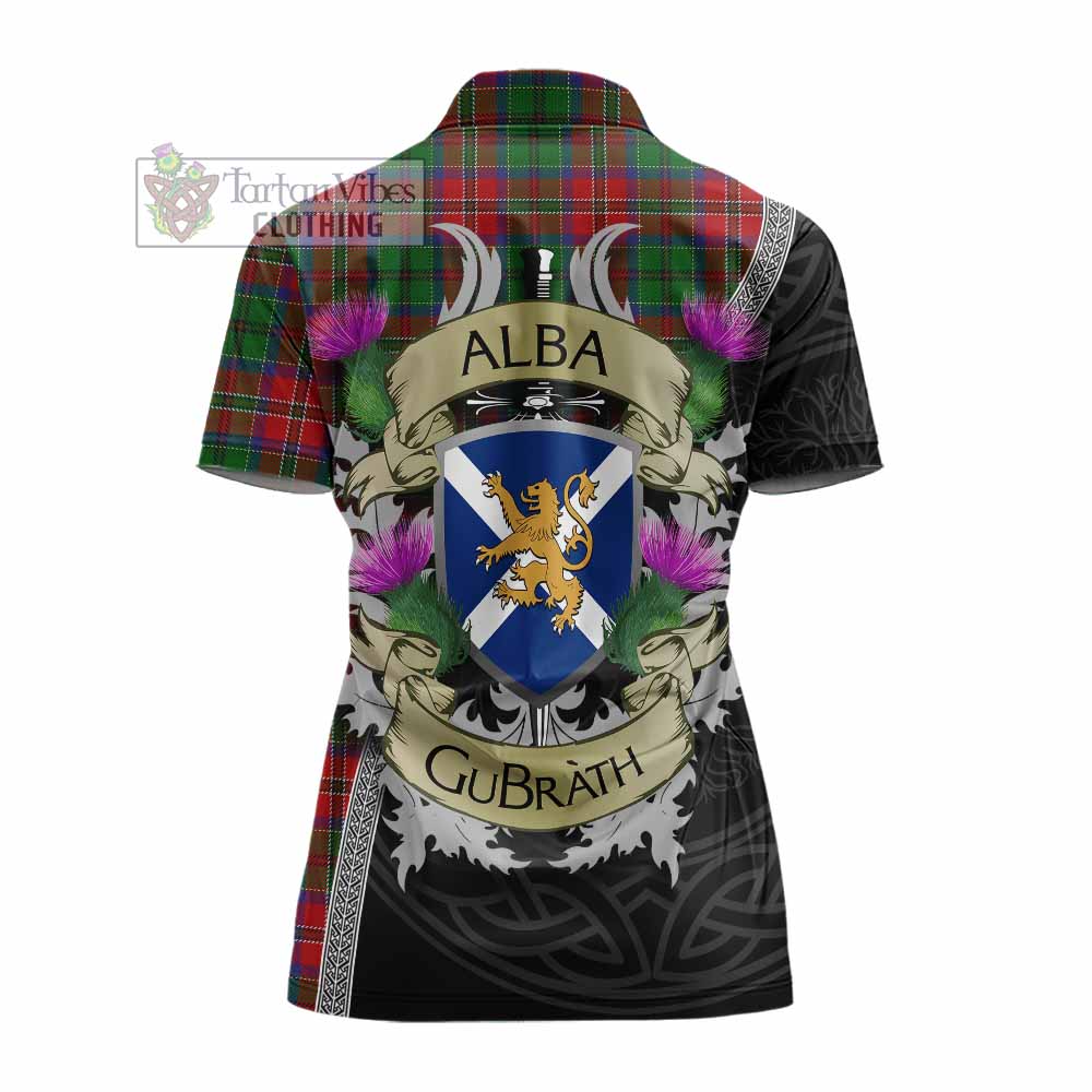 Tartan Vibes Clothing MacCulloch (McCulloch) Tartan Family Crest Women's Polo Shirt Lion Rampant Royal Thistle Shield Celtic Inspired