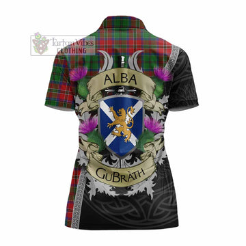 Tartan Vibes Clothing MacCulloch (McCulloch) Tartan Family Crest Women's Polo Shirt Lion Rampant Royal Thistle Shield Celtic Inspired