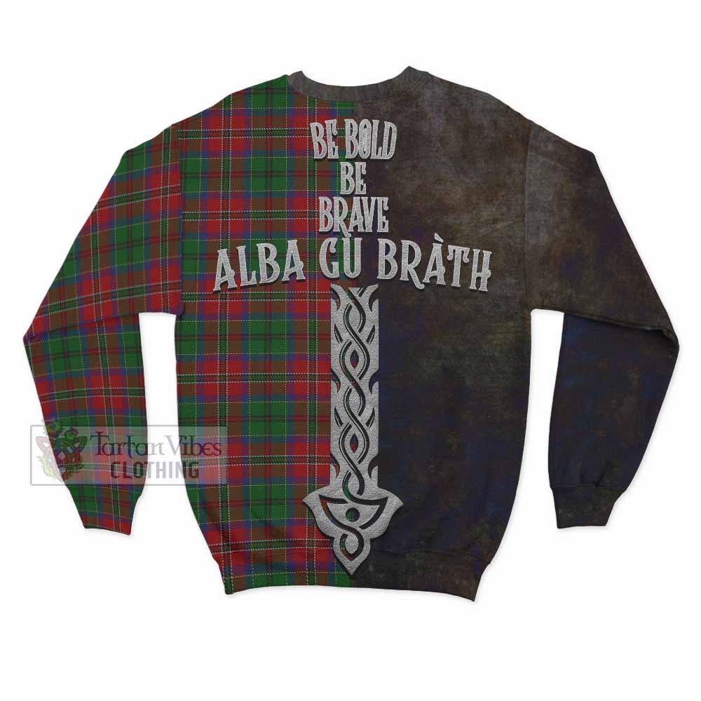Tartan Vibes Clothing MacCulloch (McCulloch) Tartan Family Crest Sweatshirt Alba Gu Brath Be Brave Lion Ancient Style