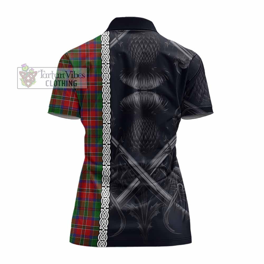 Tartan Vibes Clothing MacCulloch (McCulloch) Tartan Women's Polo Shirt with Family Crest Cross Sword Thistle Celtic Vibes