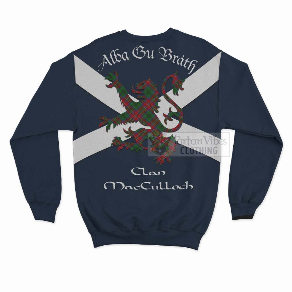 Tartan Vibes Clothing MacCulloch (McCulloch) Tartan Lion Rampant Sweatshirt – Proudly Display Your Heritage with Alba Gu Brath and Clan Name