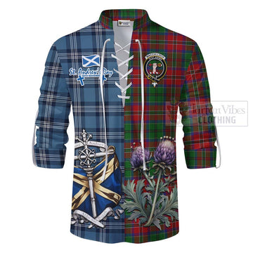 Tartan Vibes Clothing MacCulloch (McCulloch) Tartan Ghillie Kilt Shirt Happy St. Andrew's Day Half Tartan Style