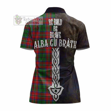 Tartan Vibes Clothing MacCulloch (McCulloch) Tartan Family Crest Women's Polo Shirt Alba Gu Brath Be Brave Lion Ancient Style