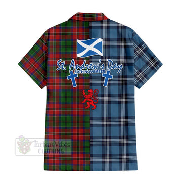 MacCulloch (McCulloch) Tartan Hawaiian Shirt Happy St. Andrew's Day Half Tartan Style